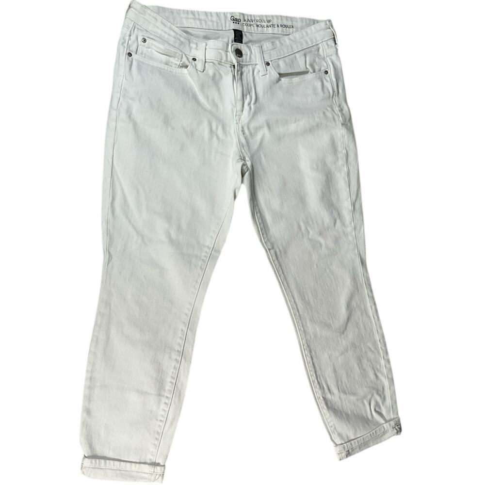 Gap Skinny Roll Up 1969 Size 8/29 White Jean Pants Womens 99% Cotton 1% Spandex